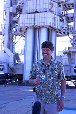 Bill Weller at the launch pad for launching AsiaSat 5 from Baikonur Cosmodrome Kazakhstan