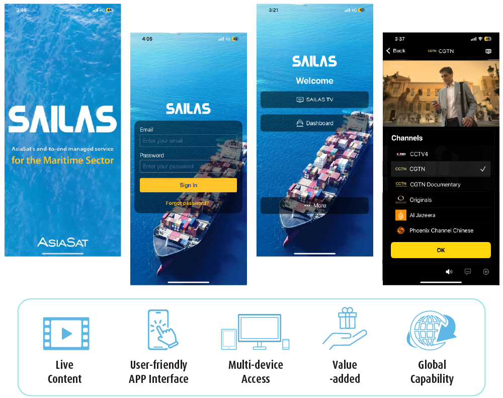 SAILAS App - SAILAS TV, Live TV Broadcast at Sea