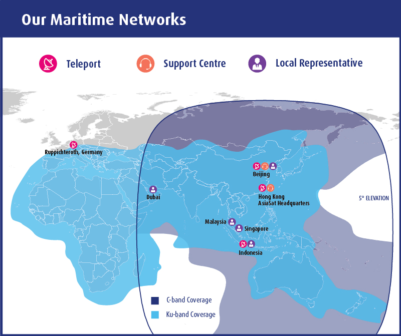 AsiaSat Maritime C and Ku-band Coverage