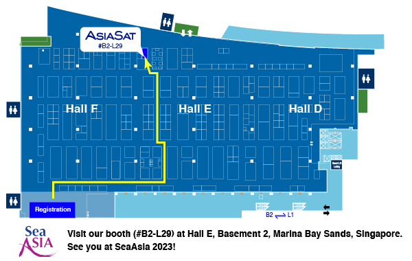 SeaAsia 2023 Floorplan - AsiaSat Booth Location #B2-L29